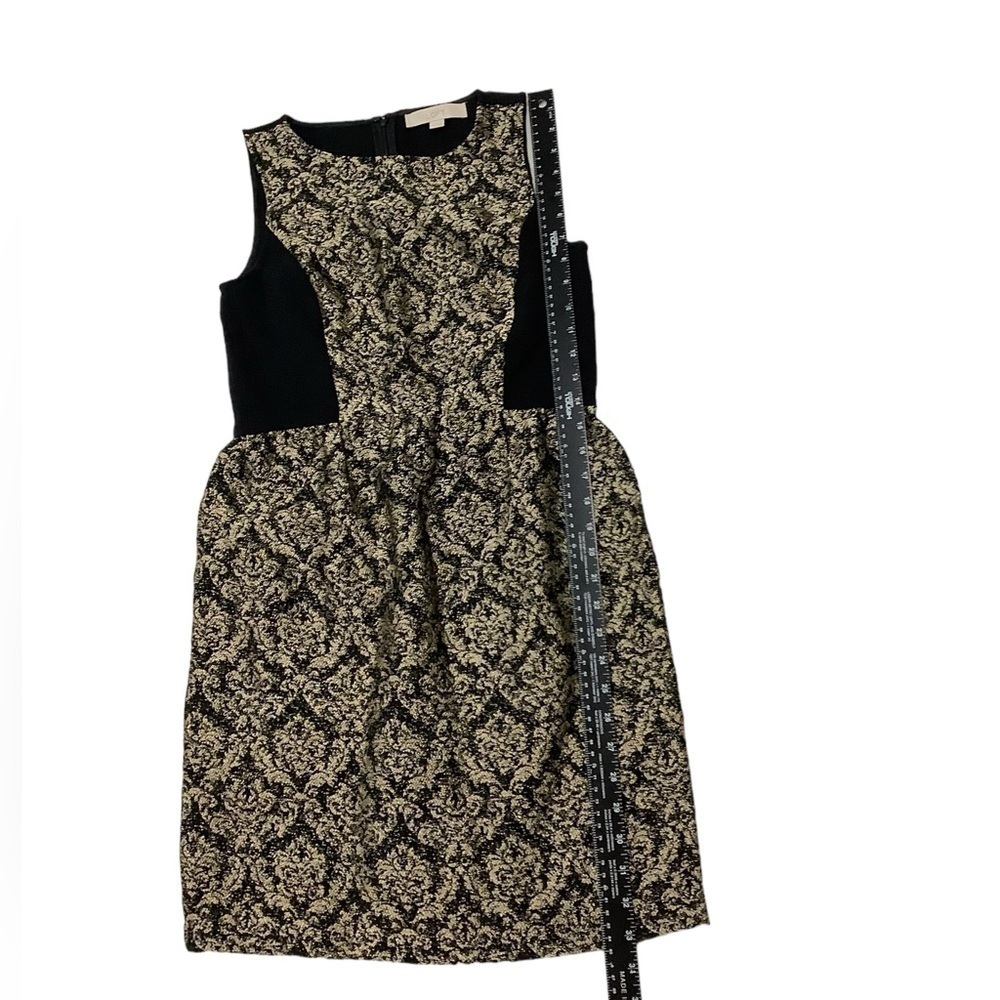 Loft Sleeveless Midi Dress Sz 2 Black Tan - Picture 7 of 8